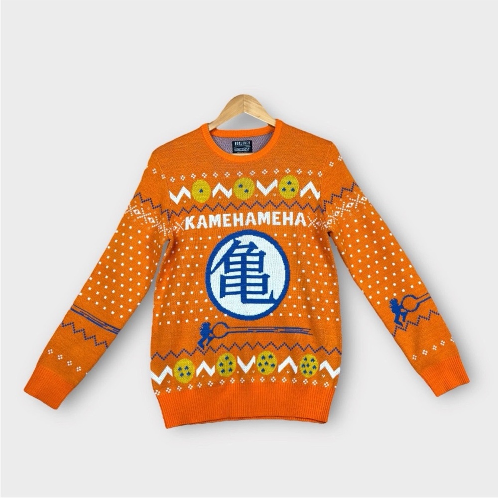 Dragon Ball Z BoxLunch Exclusive Kamehameha Ugly Christmas Sweater Men’s XS